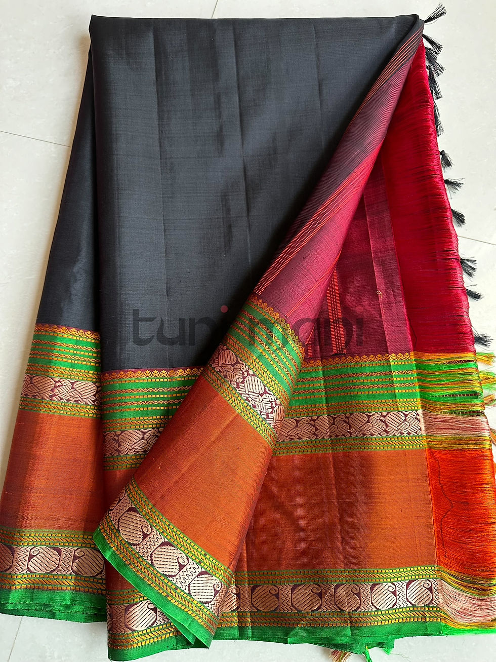 Thumbnail: Black Shade Traditional Kanchipuram Silk Saree