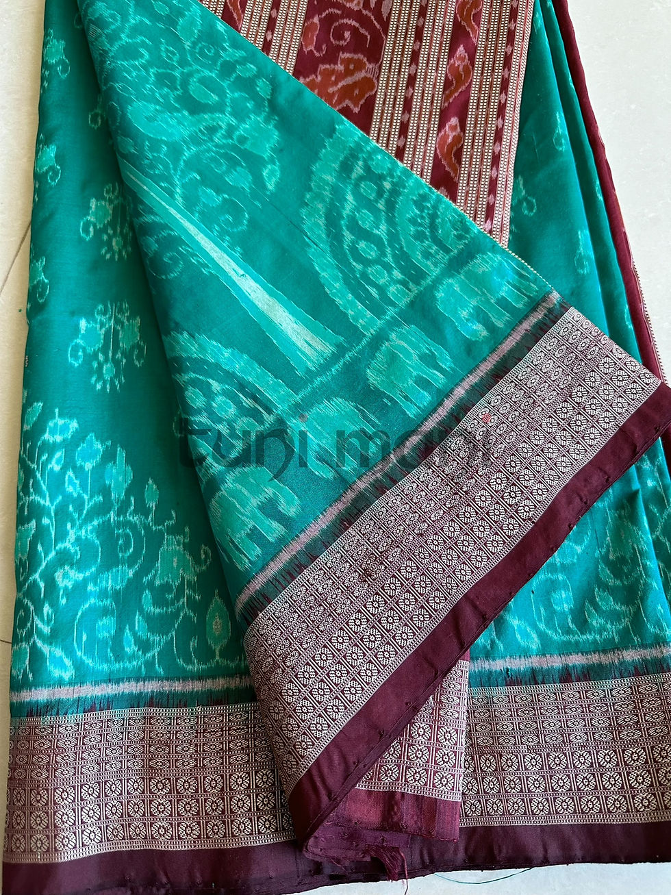Thumbnail: Green Shade Sambalpuri Ikat Silk Saree