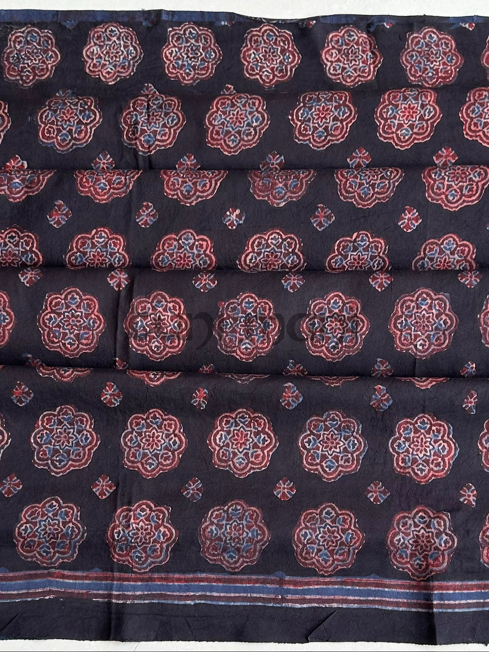 Thumbnail: Naturally Dyed Ajrakh Heavy Silk Saree