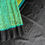 Thumbnail: Dual Shade Green Block Printed Silk Saree with Temple Border