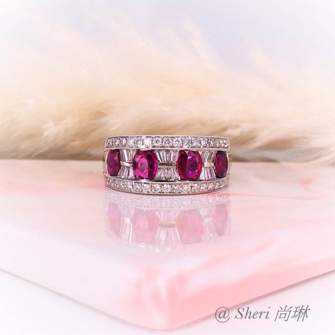 18K/750 Ruby Diamond Ring (紅寶鑽石戒指)