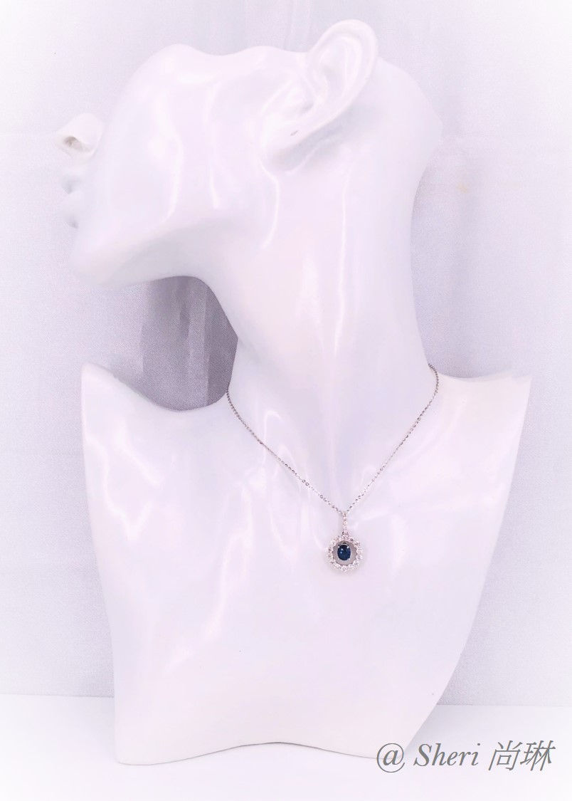 縮圖：18K/750 Sapphire Diamond Pendant (藍寶鑽石吊墜)