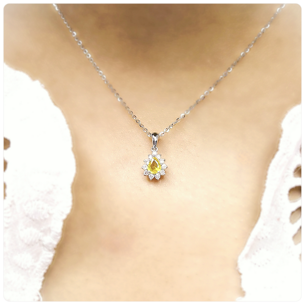 縮圖：18K/750 Yellow Sapphire Diamond Pendant (黃色藍寶鑽石吊墜)