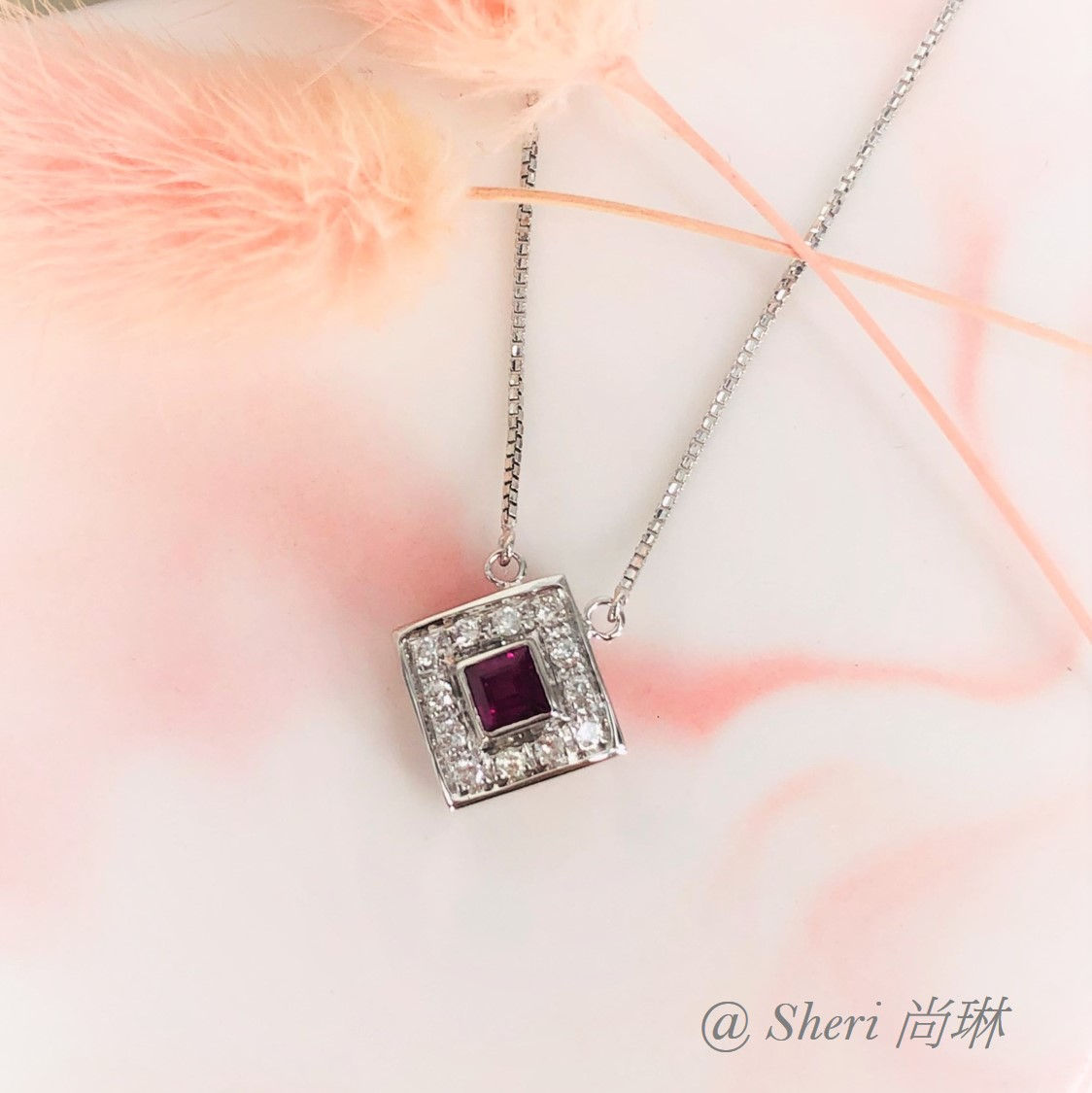 18K/750 Ruby Diamond Necklace (紅寶鑽石頸鏈)