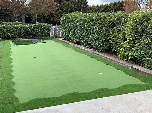 Miniature golf course with custom artificial turf in a commercial outdoor space in Maidstone, Kent