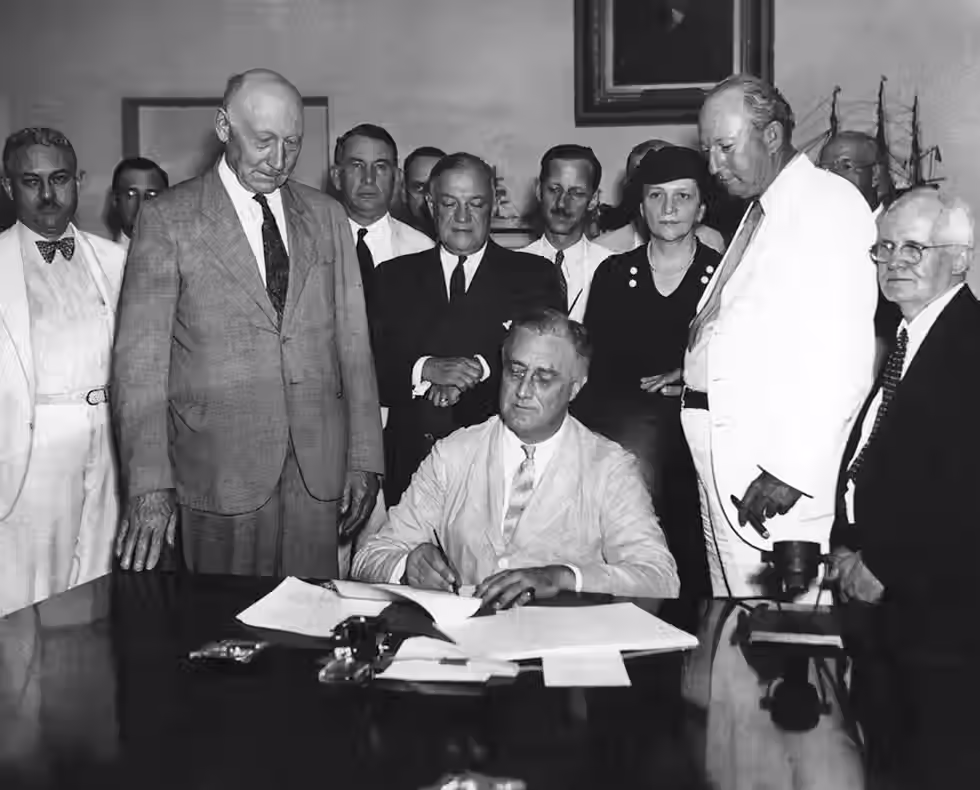 FDR Signing the New Deal