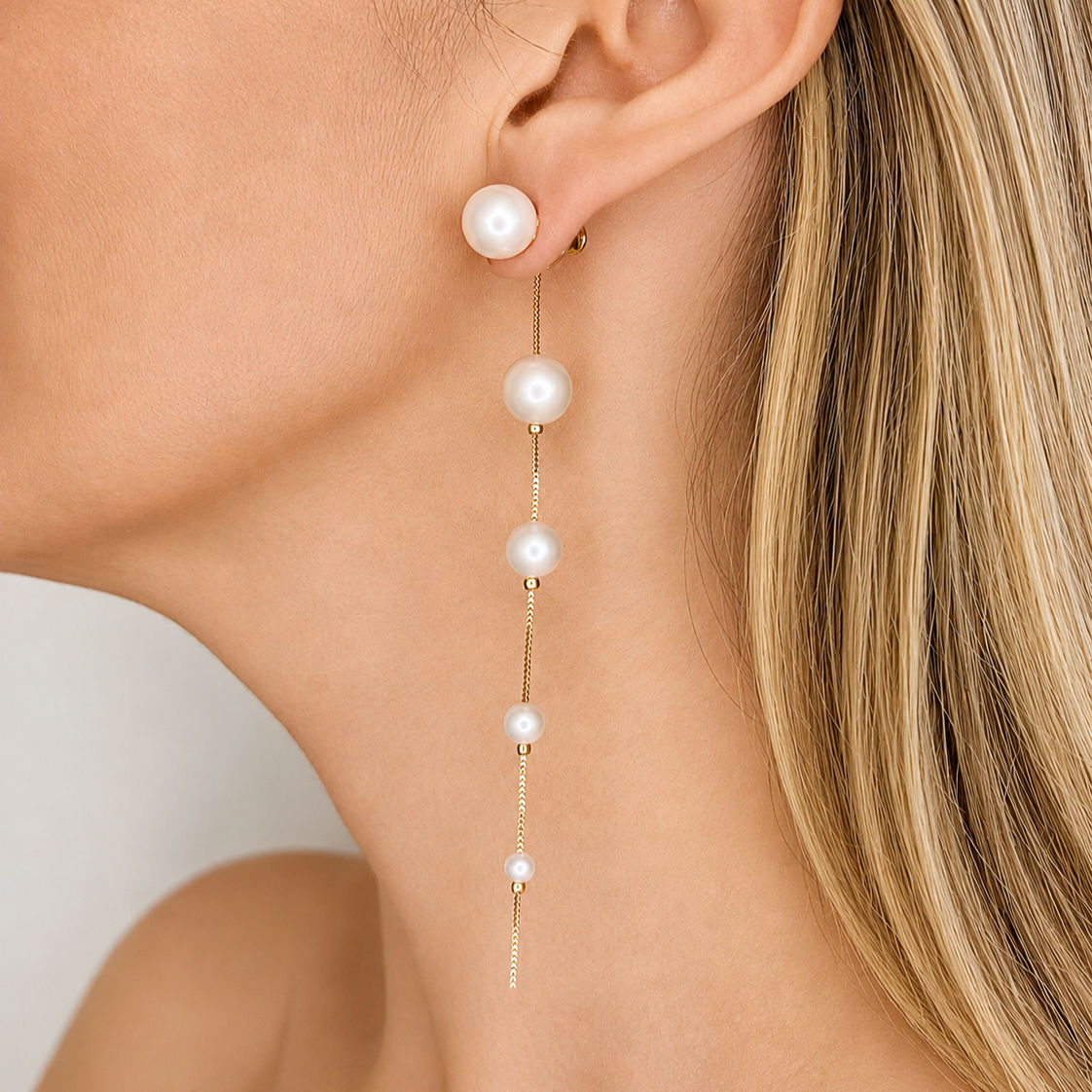 Aros largos de perlas