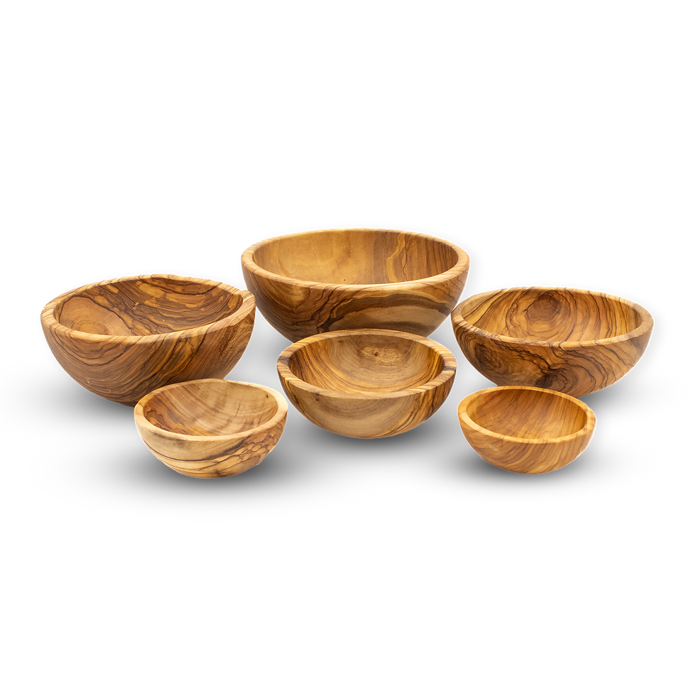 Thumbnail: Olive Wood Bowl Set of 6, Handcrafted in Crete