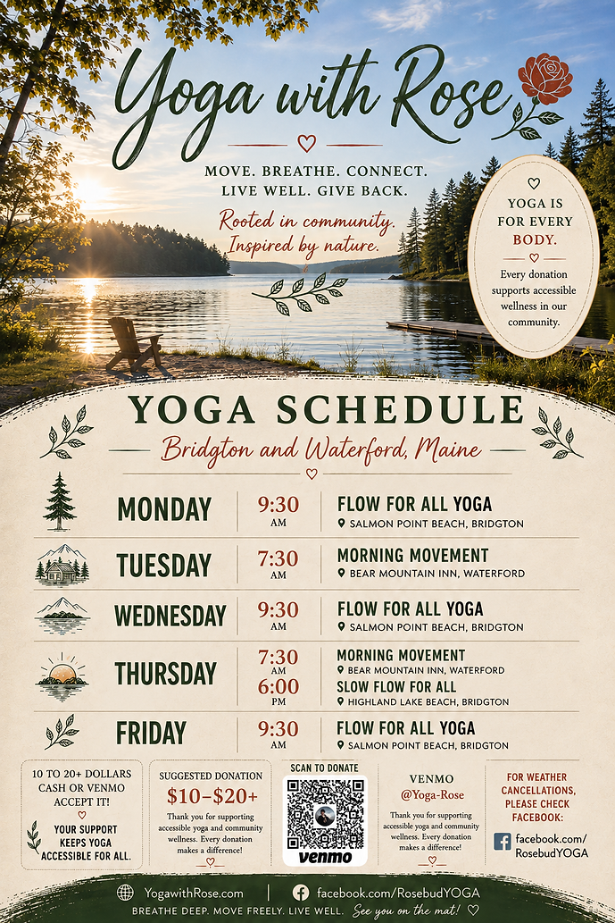Post of August Yoga Schedule