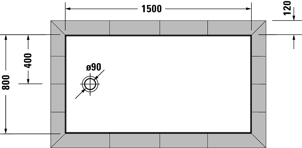 Thumbnail: Duravit Tempano Flush Fitted Shower Tray 720205 L1500xW800mm