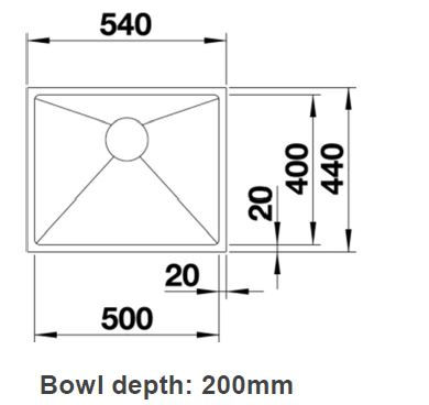 Thumbnail: Blanco QUATRUS R-15 500-IU Sink 540x440 mm