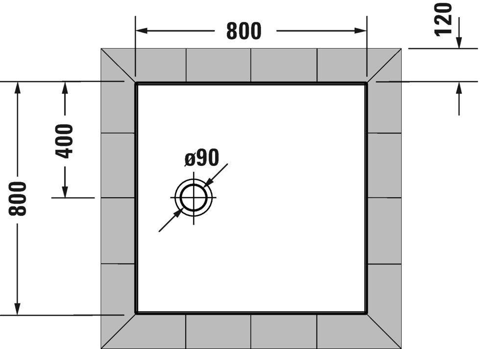 Thumbnail: Duravit Tempano Flush Fitted Shower Tray 720187 L800xW800mm
