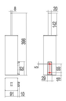 Thumbnail: INDA MY WAY Free standing Toilet Brush Holder w white brush