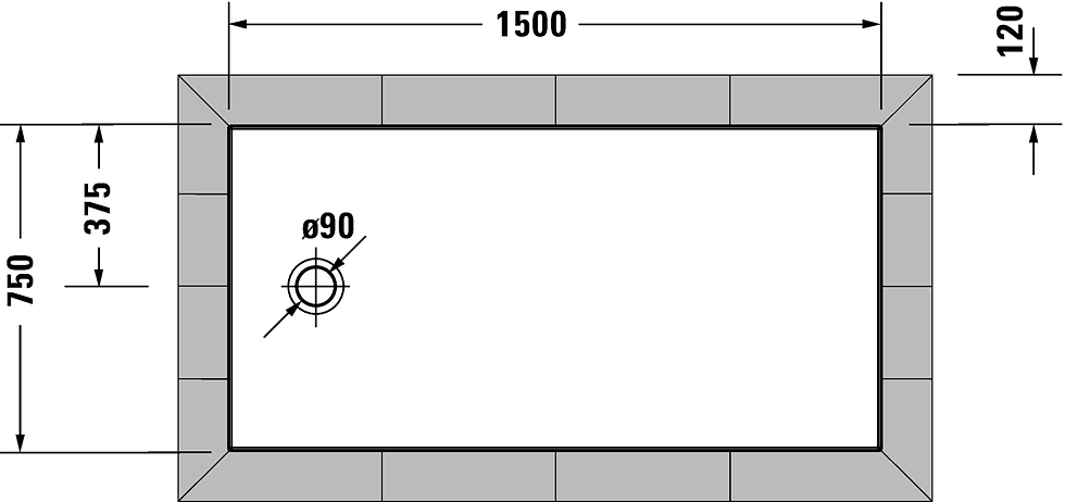 Thumbnail: Duravit Tempano Flush Fitted Shower Tray 720204 L1500xW750mm