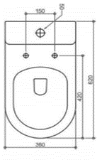 Thumbnail: Vera Closed Coupled WC w/ UF Seat C.032