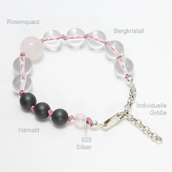 Miniaturbild: Oline Armband rosa-grau