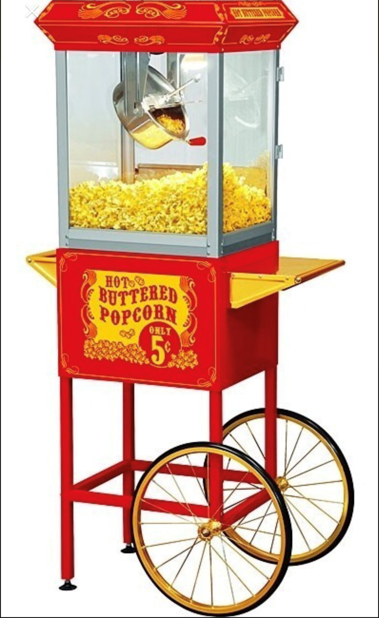Maquina de Palomitas 8oz con carrito Marca FUNTIME