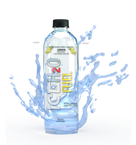 ICEH2O Lemon Caffeine Infused Water Case of 12 | Ice H2o