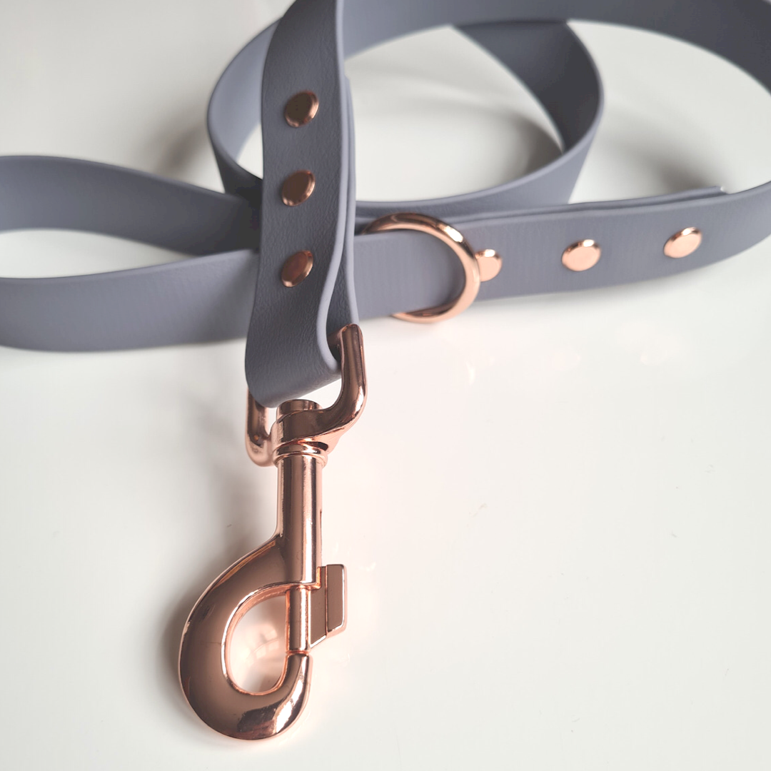 Biothane XL Lead (Grey / Rose Gold)