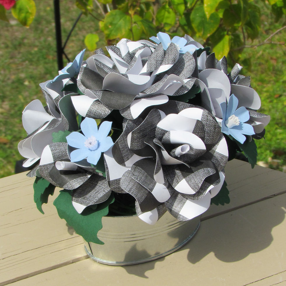 Thumbnail: Checkered Roses in Metal Tub