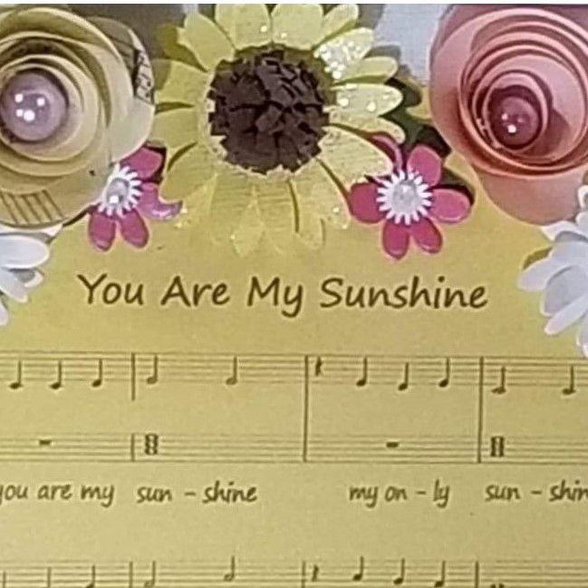 Thumbnail: Sheet Music Floral Ring Shadow Box
