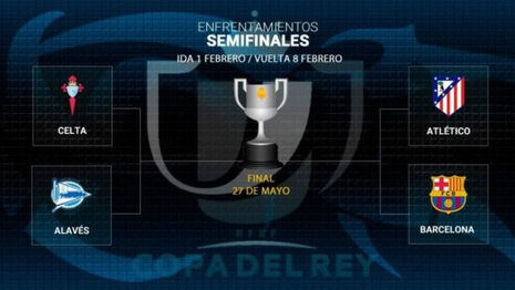 Celta-Alavés y Atlético de Madrid-Barcelona, semifinales de Copa del Rey