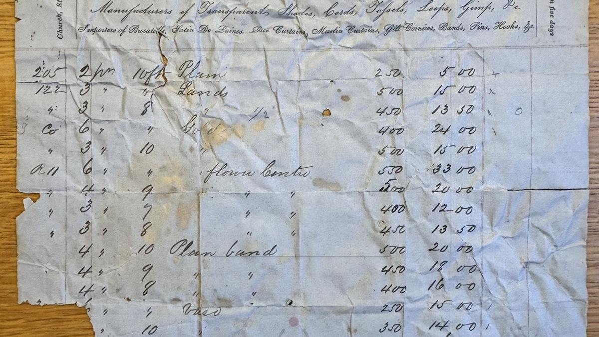 An 1855 New York Furnishing Bill: A LeFranc Research Lead