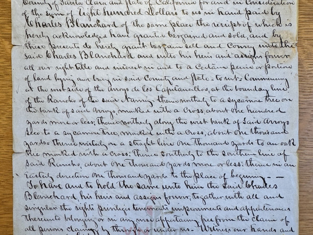 Narvaez, Higuera and Blanchard: An 1852 Santa Clara Land Deed
