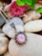 Pink Mother of Pearl  Marcasite Sterling Silver Necklace