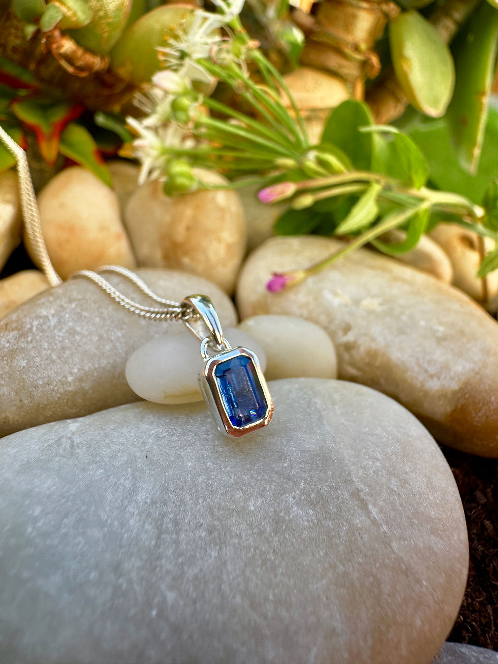 Thumbnail: Genuine Blue Kyanite Sterling Silver Necklace,Ireland, Gifts, fast delivery