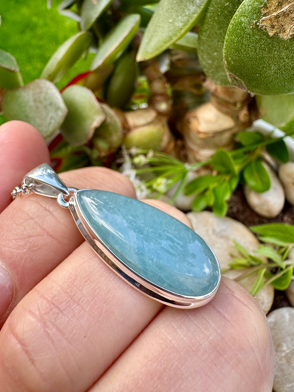 Thumbnail: Handmade Genuine Aquamarine Sterling Silver Necklace,Ireland, fast delivery, Christmas gifts
