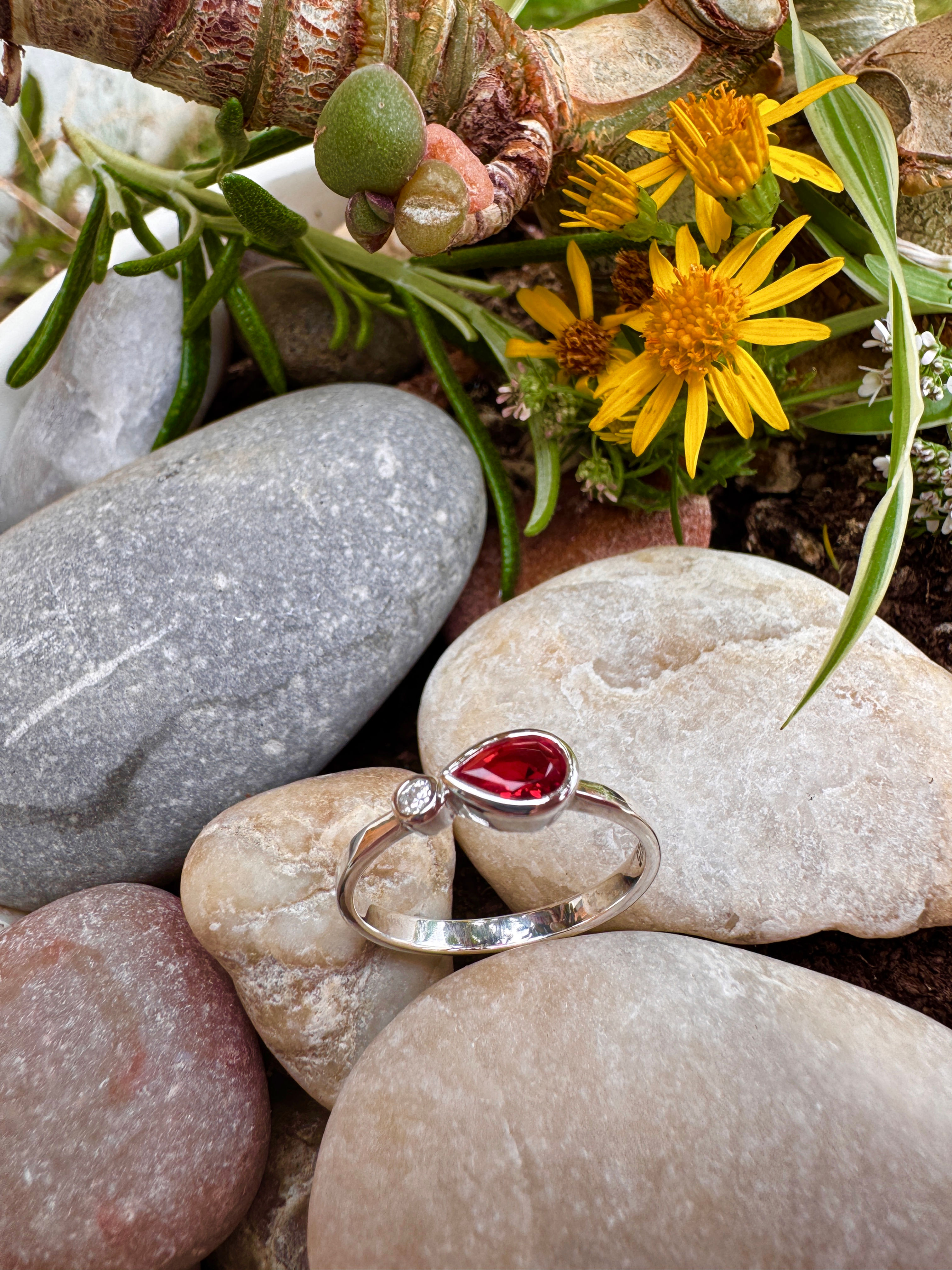 Ruby Sterling Silver Ring,July Birthstone Ring at Silver Fountain Dublin 2