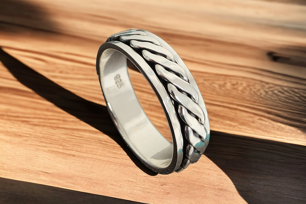 Infinity Spinner Sterling Silver Ring|Fidget Ring|Spinner Silver Band |Thumb Band |Unisex Ring | Anxiety Ring