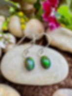 Australian Chalama Black Opal Sterling Silver Earrings