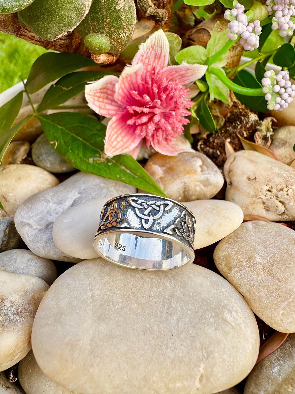 Thumbnail: 8mm Celtic Sterling Silver Ring, Silver Band, Thumb Band, Unisex Ring