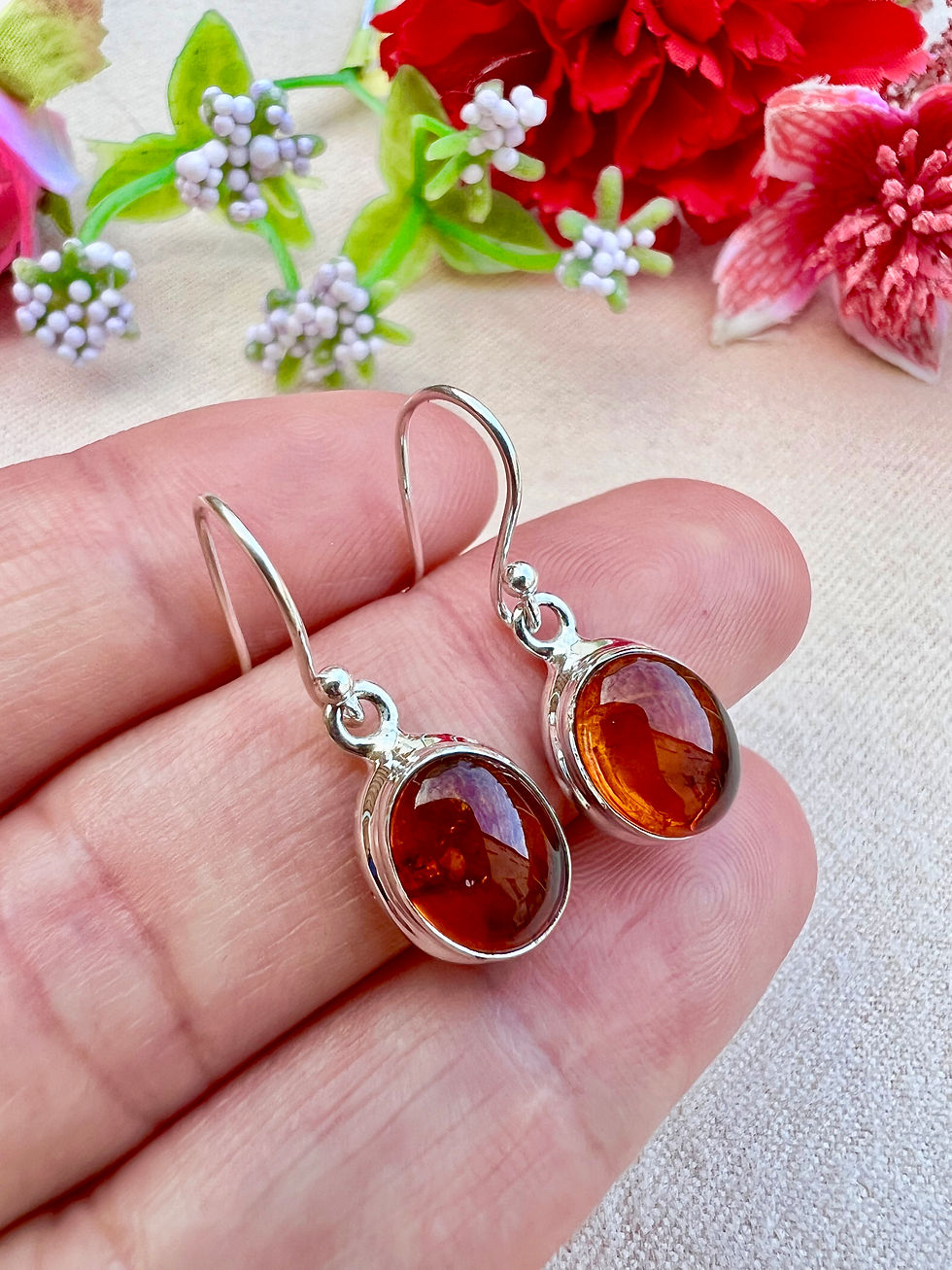 Thumbnail: Genuine Baltic Amber Sterling Silver Earrings,Ireland, Everyday earrings, gift ideas, handmade,fast delivery