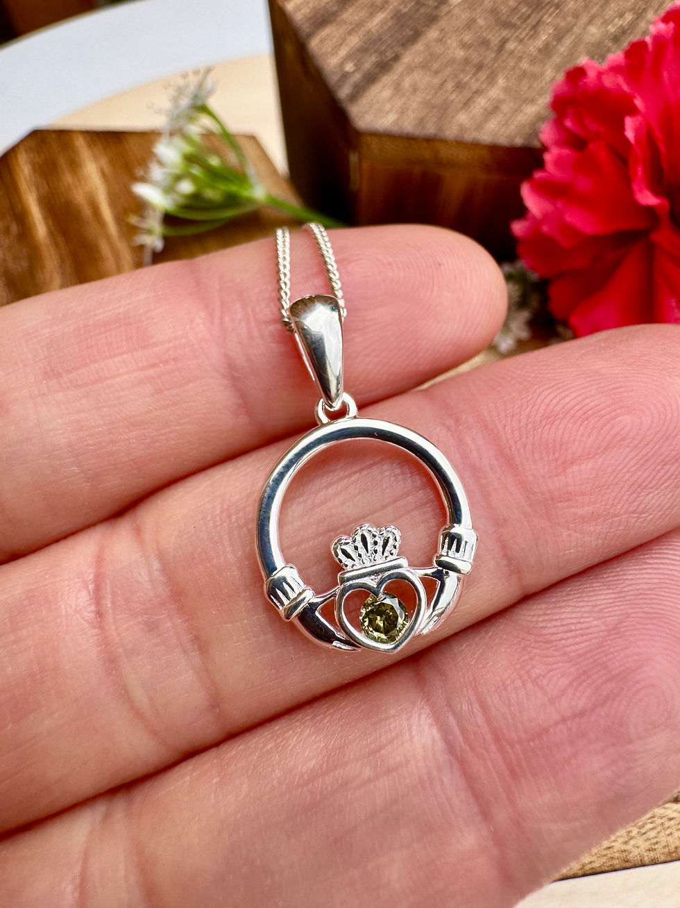Thumbnail: Sterling Silver Claddagh Necklace