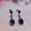 Thumbnail: Black Onyx Silver Marcasite Earrings