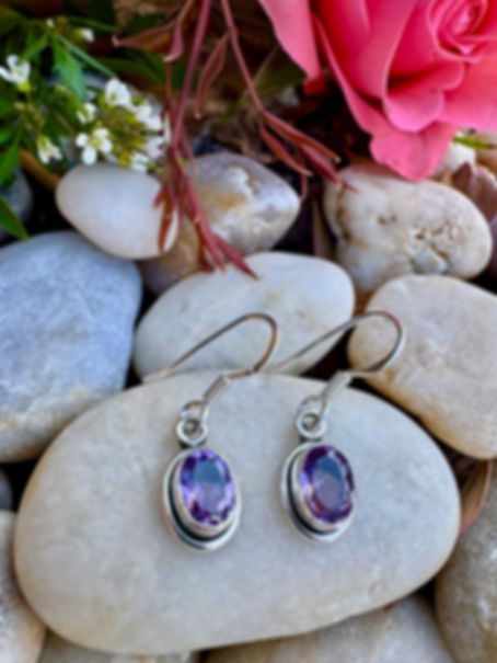 Brazilian Amethyst Sterling Silver Earrings