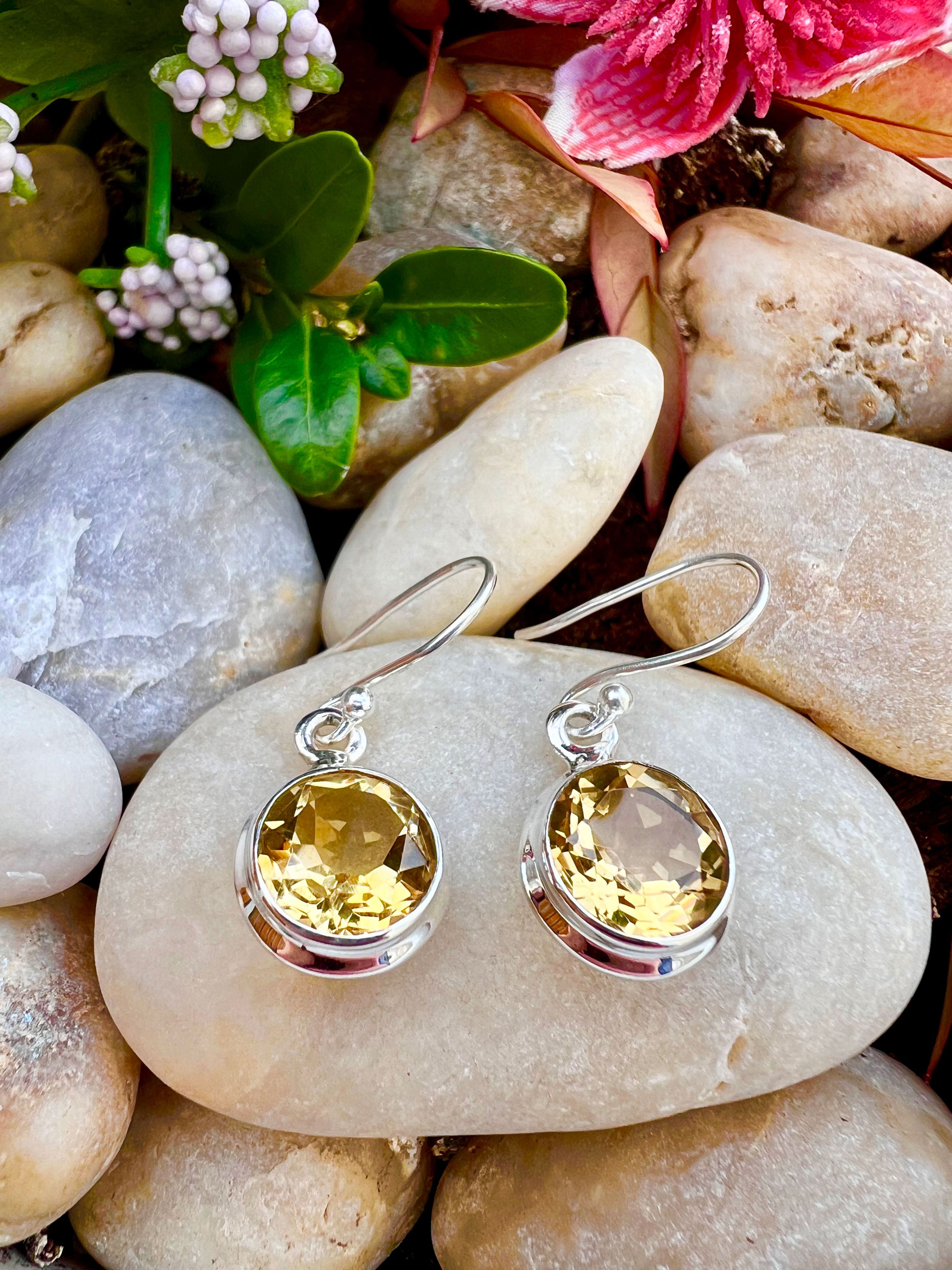 Oval Citrine(AAAA) Sterling Silver Earrings,gifts, handmade, s925, ireland based businese, fast delivery