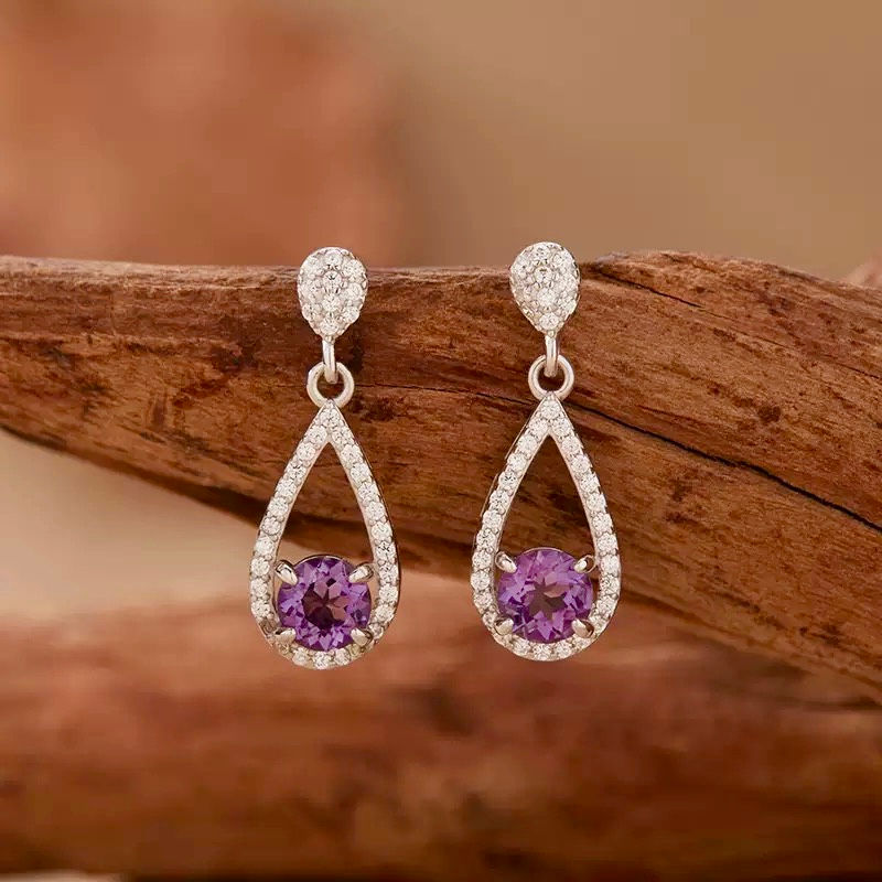 Thumbnail: Multi-Gemstone Sterling Silver Earrings