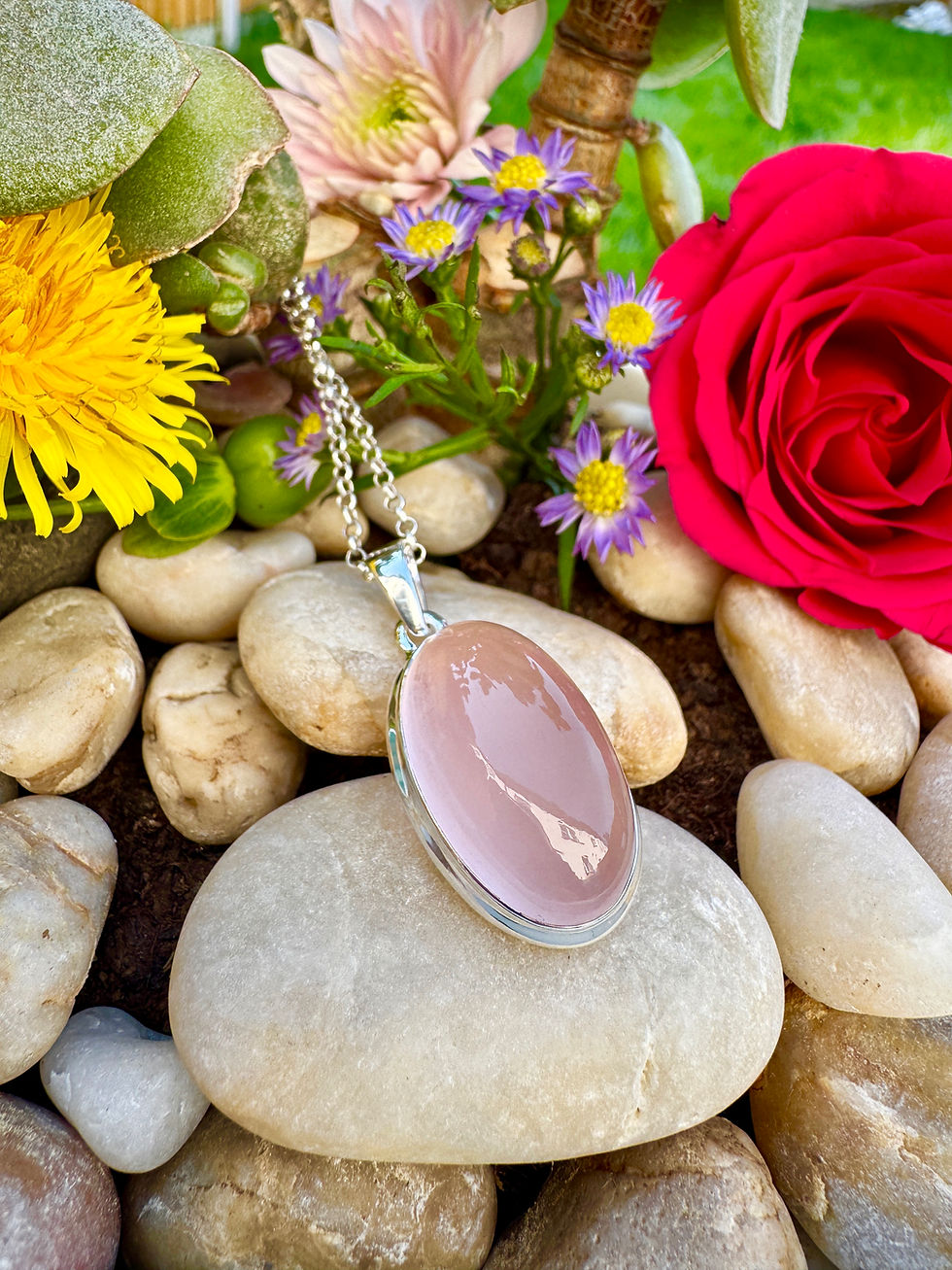 Thumbnail: Rose Quartz Sterling Silver Necklace