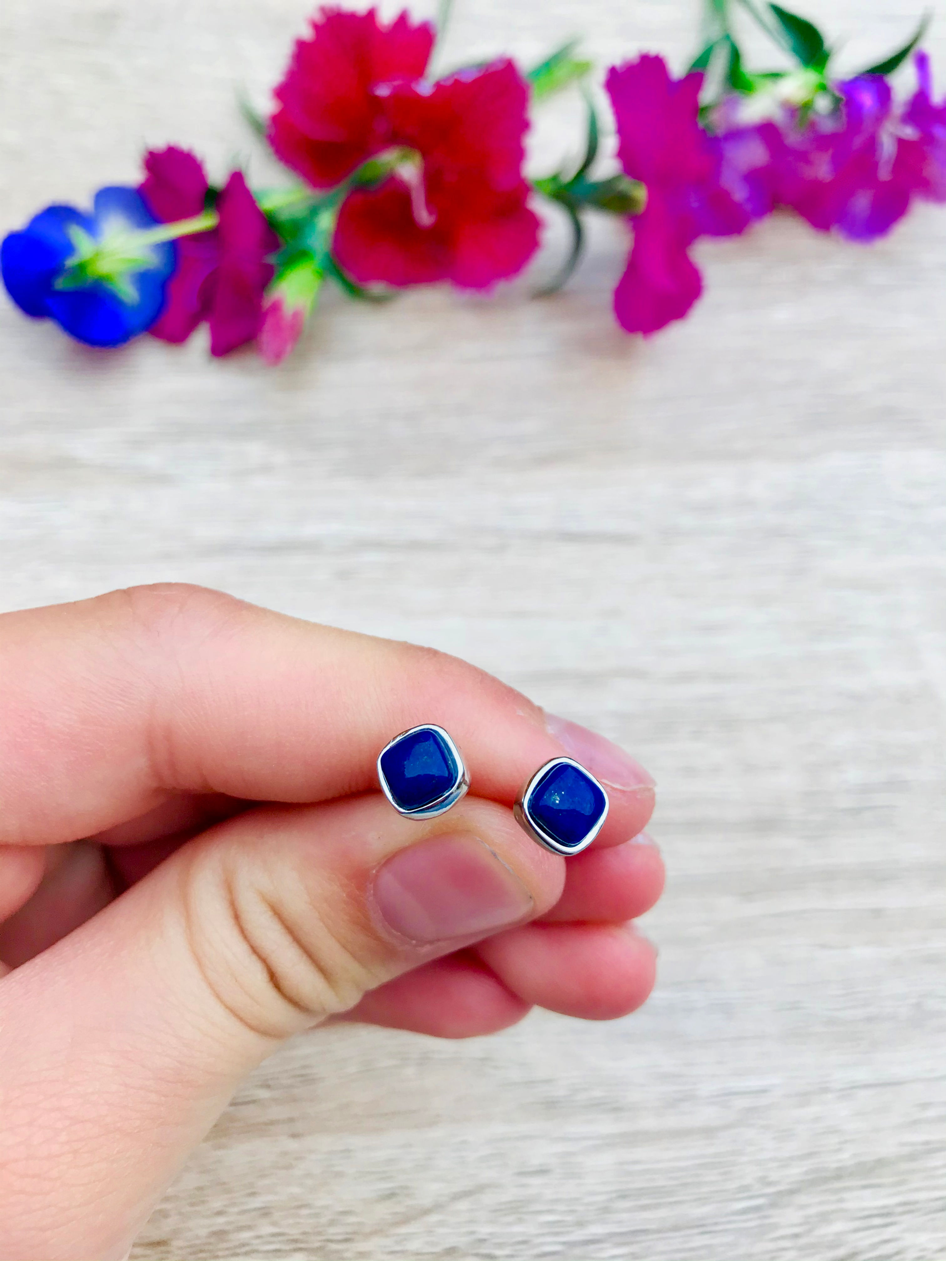 Lapis Lazuli Silver Earrings
