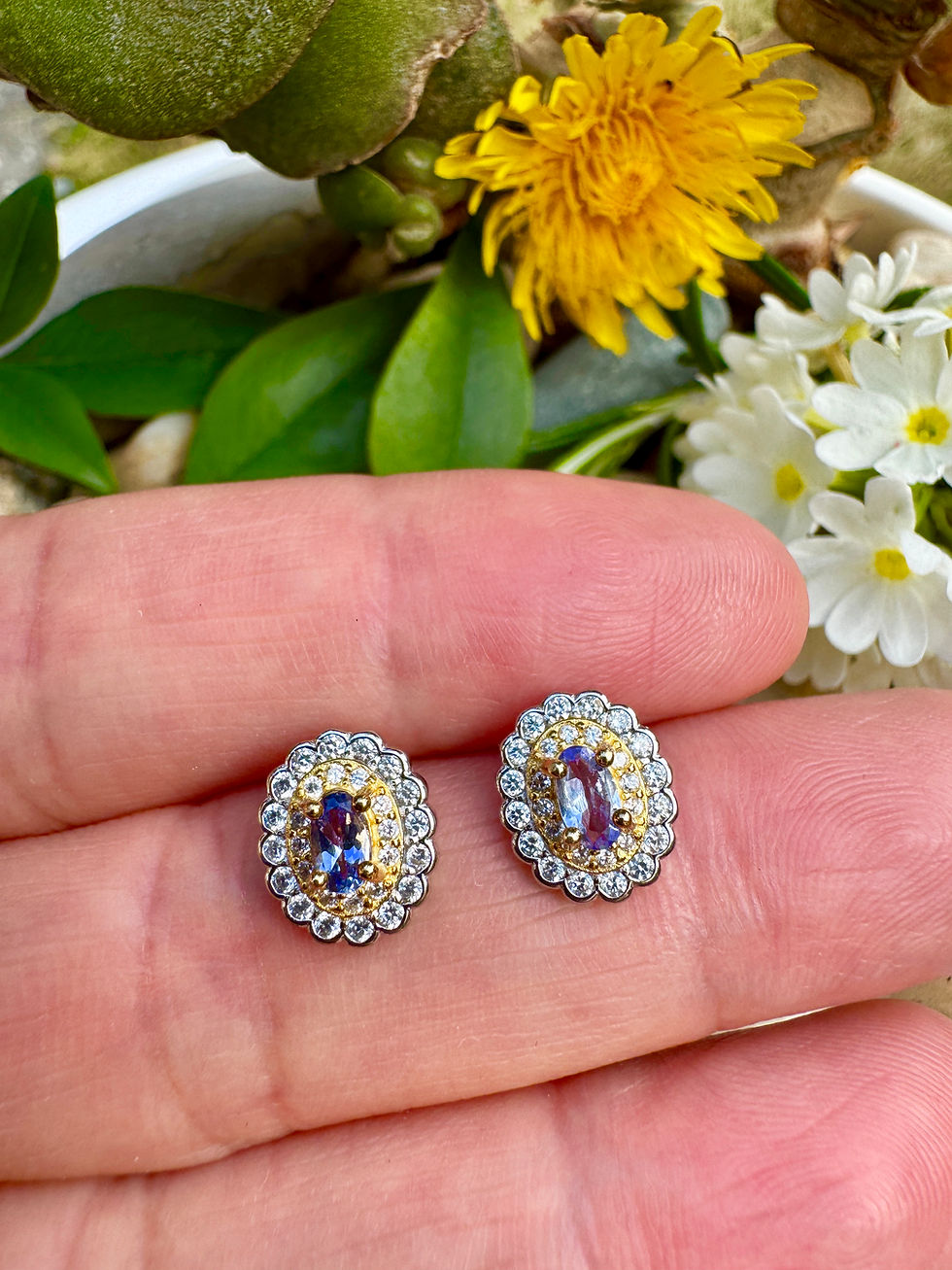 Thumbnail: Tanzanite Silver Stud Earrings