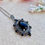 Thumbnail: Vintage Style Art Deco Black Onyx Marcasite Sterling Silver Necklace