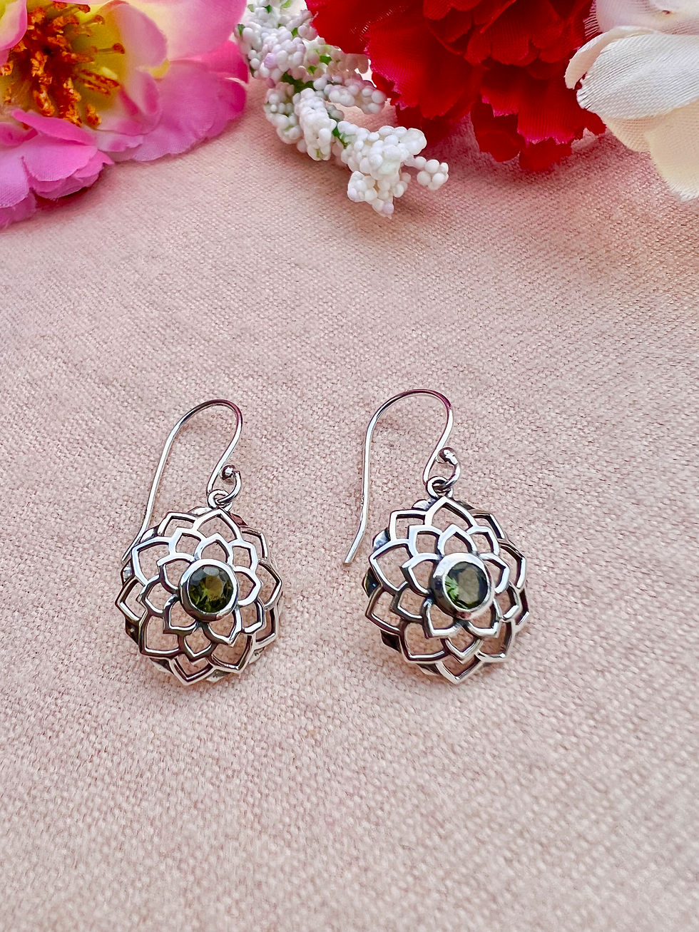 Genuine Moldavite Sterling Silver Earrings. Handmade, Ireland, quick delivery, great as gift, reiki