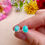 Thumbnail: Handmade Peruvian Amazonite Sterling Silver Stud Earrings, Fast delivery, Ireland, crystal earrings