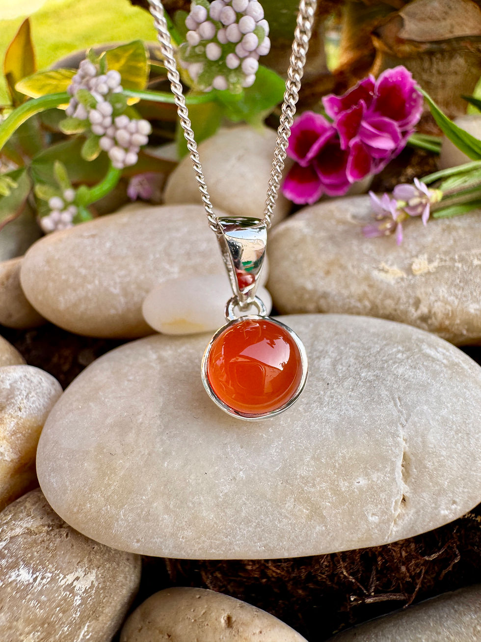 Thumbnail: Handmade Dainty Carnelian Sterling Silver Necklace, gifts, Irish businese , fast delivery