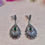 Thumbnail: Statement Green Onyx Marcasite Sterling Silver Earrings