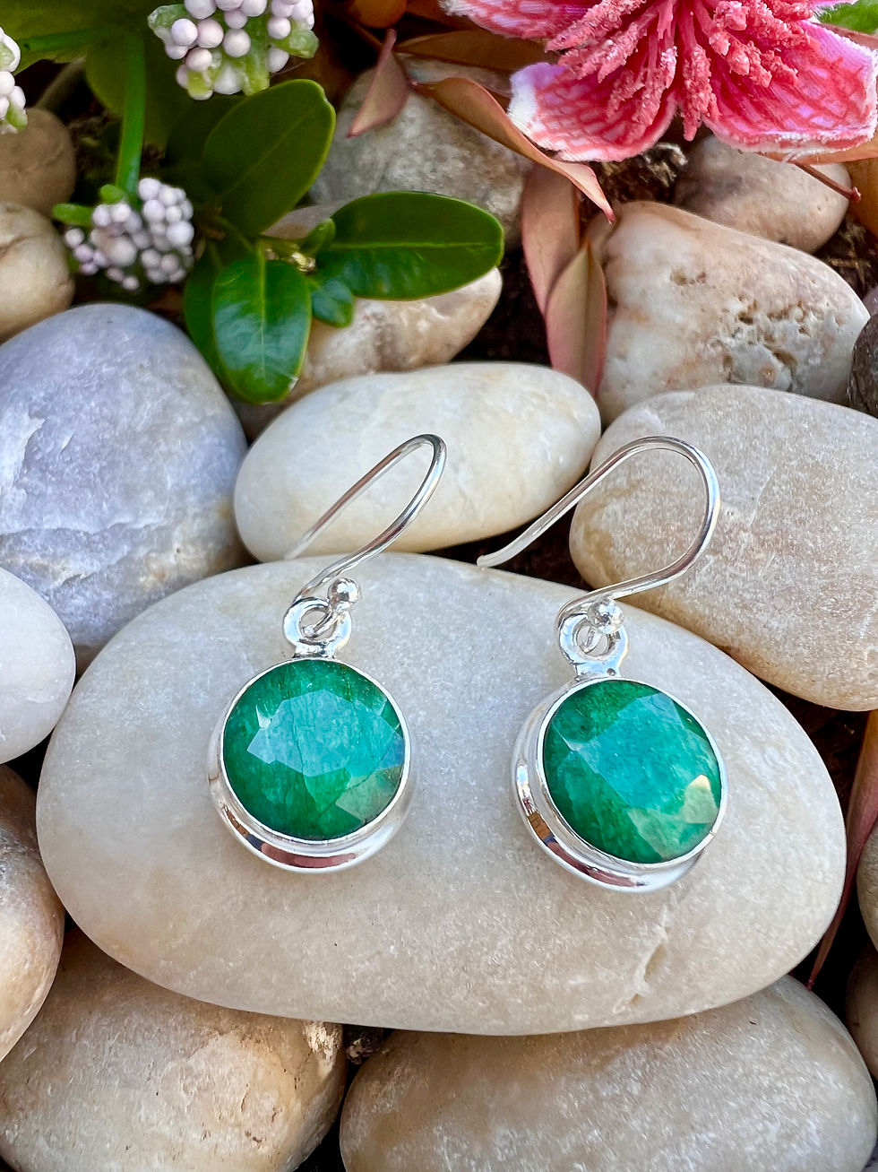 Thumbnail: Emerald Sterling Silver Earrings